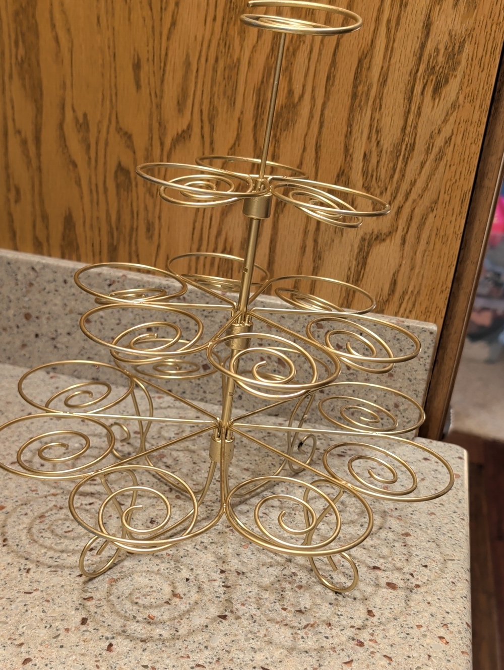 Gold 3-Tier Wire Cupcake & Dessert Stand